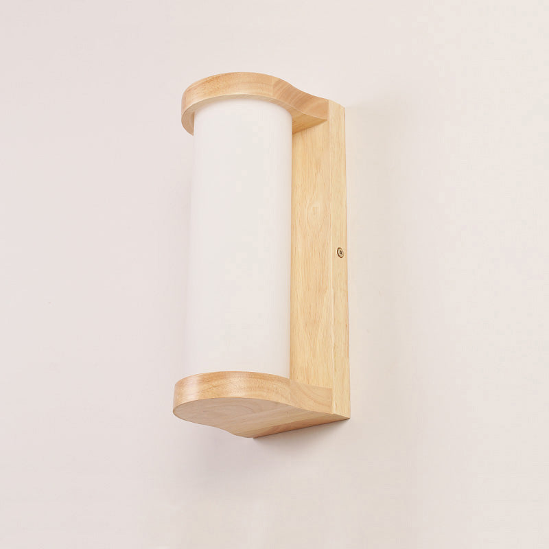 BowLift | Japanese Cylinder Wall Light Lamp White Glass Single Nightstand Wall Lighting Fixture