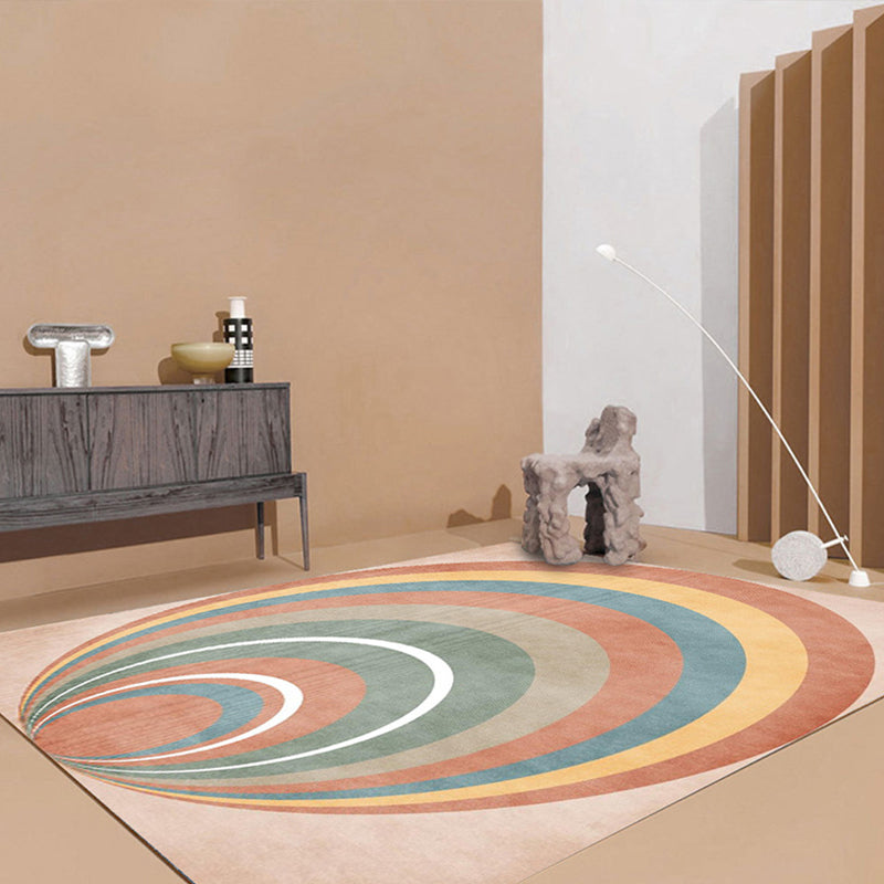 BowLift | Simple Color Block Rug Multicolored Polyester Area Rug Non-Slip Backing Machine Washable Rug for the Bedroom