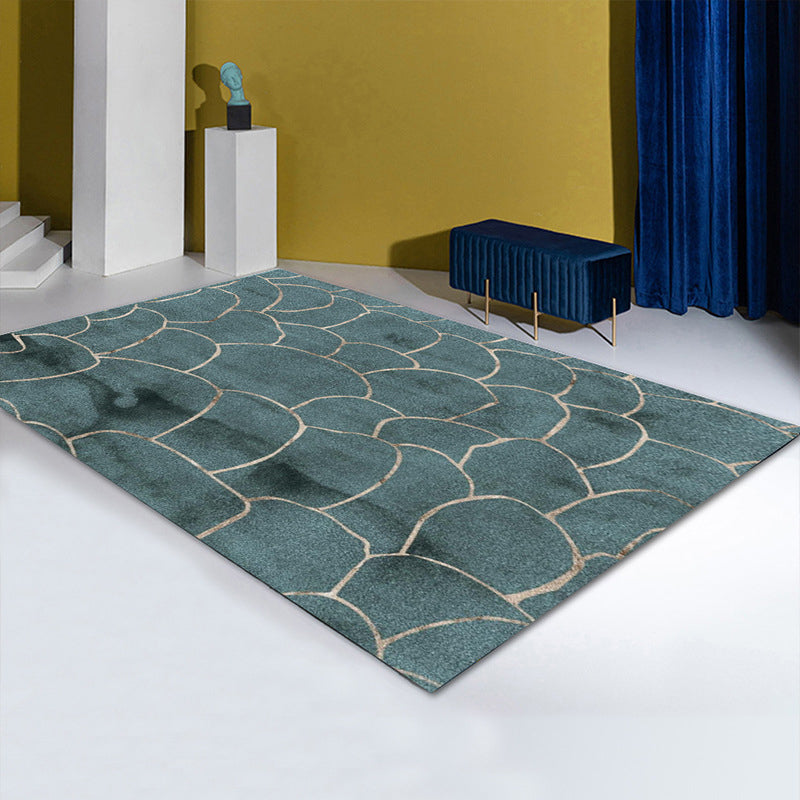 BowLift | Simple Color Block Rug Multicolored Polyester Area Rug Non-Slip Backing Machine Washable Rug for the Bedroom