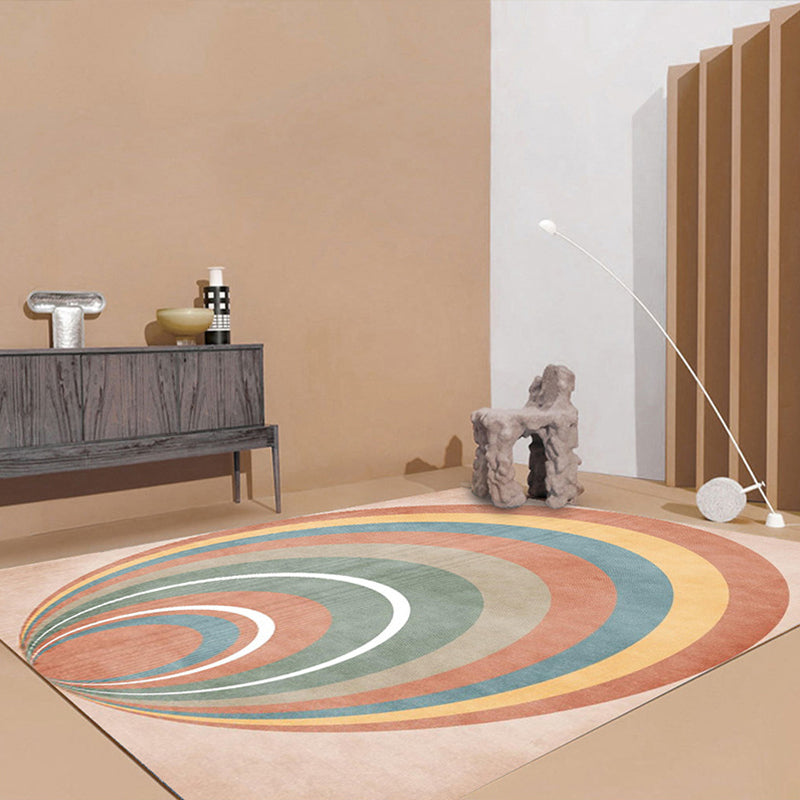 BowLift | Simple Color Block Rug Multicolored Polyester Area Rug Non-Slip Backing Machine Washable Rug for the Bedroom