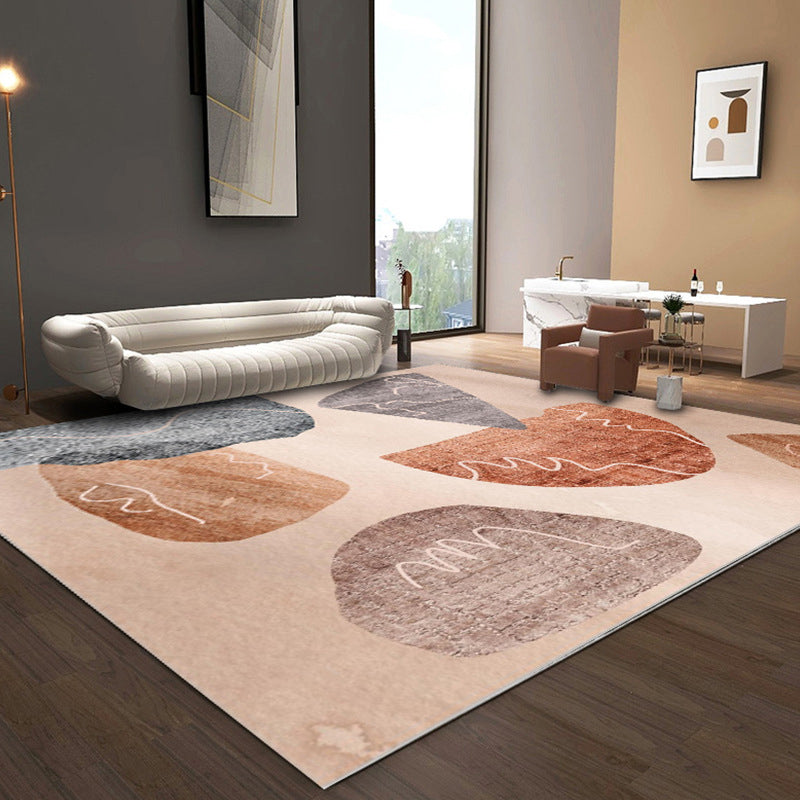 BowLift | Simple Color Block Rug Multicolored Polyester Area Rug Non-Slip Backing Machine Washable Rug for the Bedroom