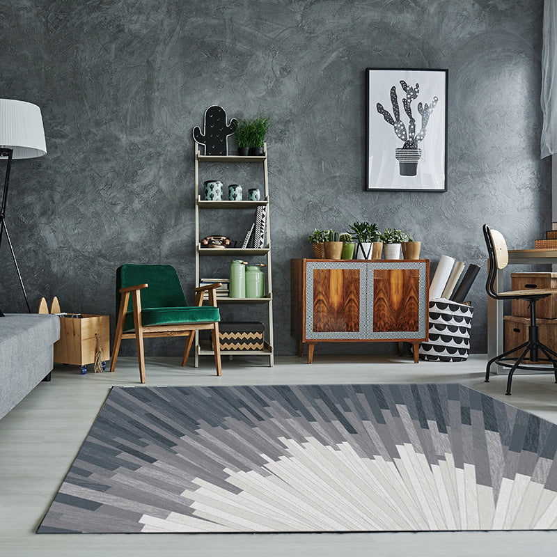 BowLift | Simple Color Block Rug Multicolored Polyester Area Rug Non-Slip Backing Machine Washable Rug for the Bedroom