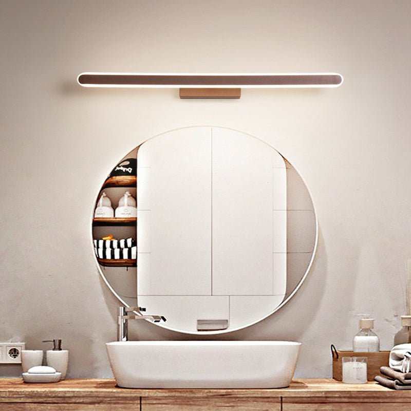 BowLift | Minimalist Linear LED Wall Lamp Acrylic Bathroom Light Fixture in Coffee