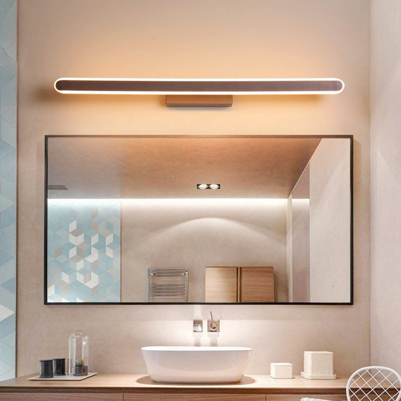 BowLift | Minimalist Linear LED Wall Lamp Acrylic Bathroom Light Fixture in Coffee