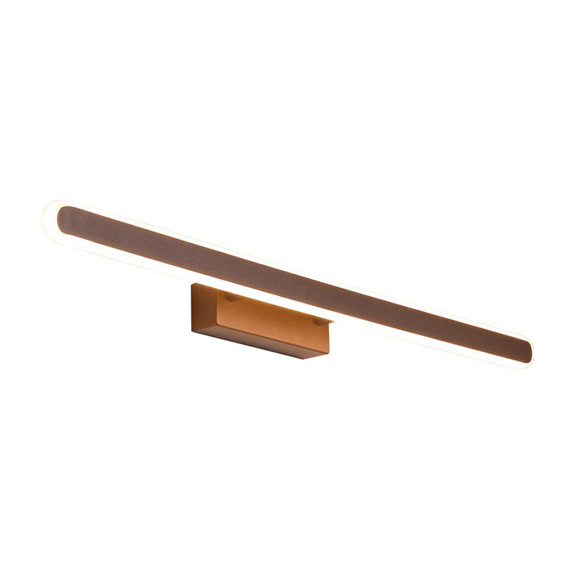 BowLift | Minimalist Linear LED Wall Lamp Acrylic Bathroom Light Fixture in Coffee