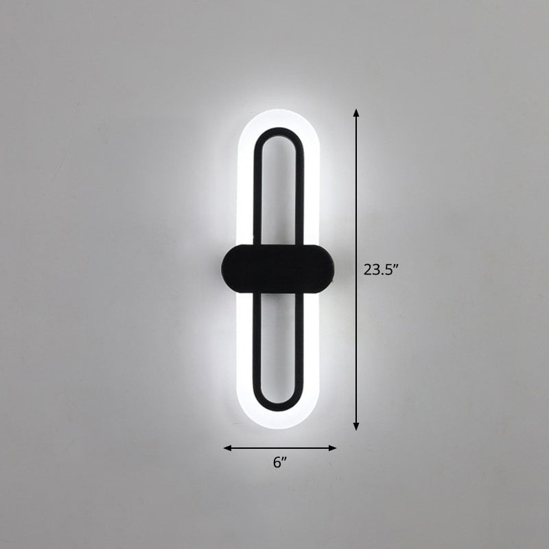 BowLift | Contemporary rectangular LED wall light Acrylic living room wall light fixture in black