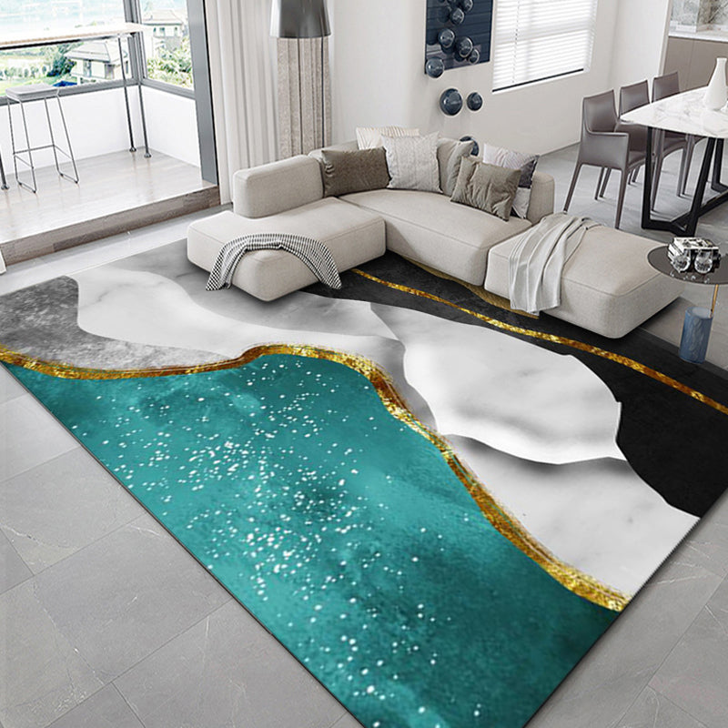 BowLift | Luxurious geometric print rug Multicolored synthetic rug with non-slip backing pet-friendly rug for the living room