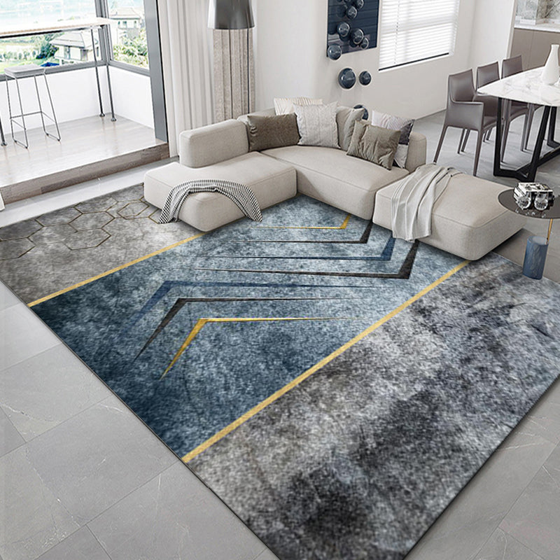 BowLift | Luxurious geometric print carpet Multicolored synthetic carpet with non-slip backing pet-friendly carpet for the living room