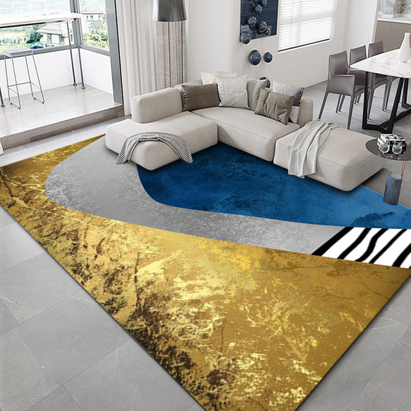 BowLift | Luxurious geometric print rug Multicolored synthetic rug with non-slip backing pet-friendly rug for the living room