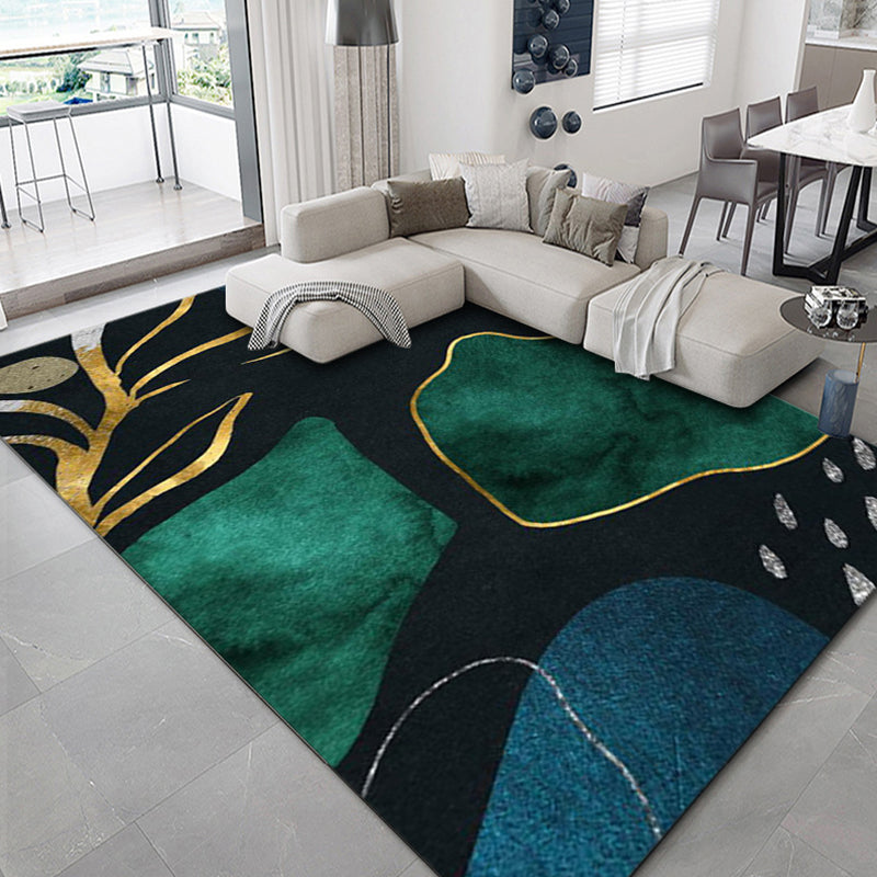 BowLift | Luxurious geometric print rug Multicolored synthetic rug with non-slip backing pet-friendly rug for the living room