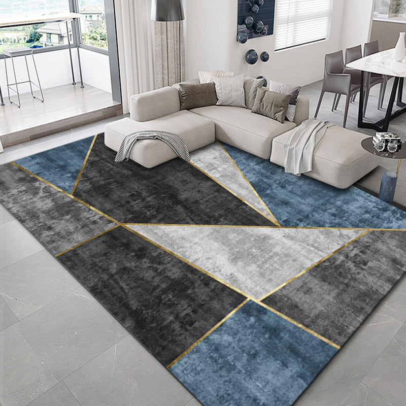BowLift | Luxurious geometric print rug Multicolored synthetic rug with non-slip backing pet-friendly rug for the living room