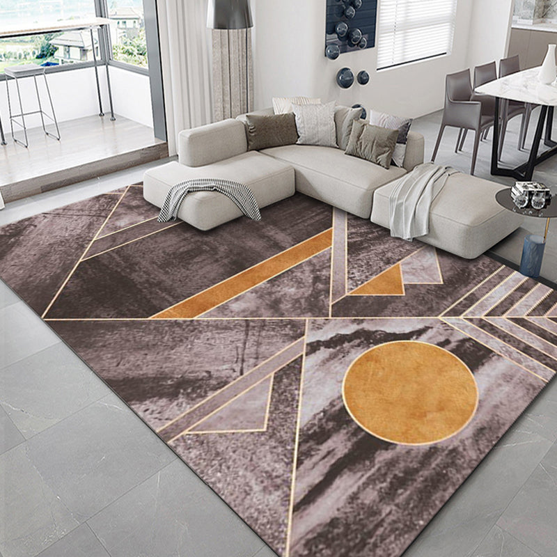 BowLift | Luxurious geometric print rug Multicolored synthetic rug with non-slip backing pet-friendly rug for the living room