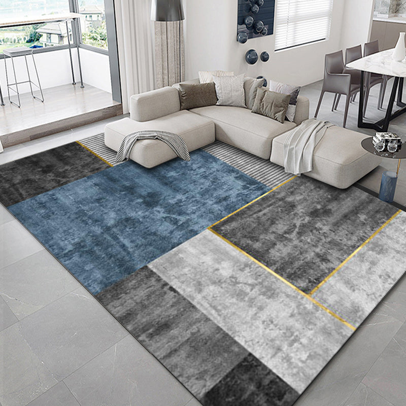 BowLift | Luxurious geometric print rug Multicolored synthetic rug with non-slip backing pet-friendly rug for the living room