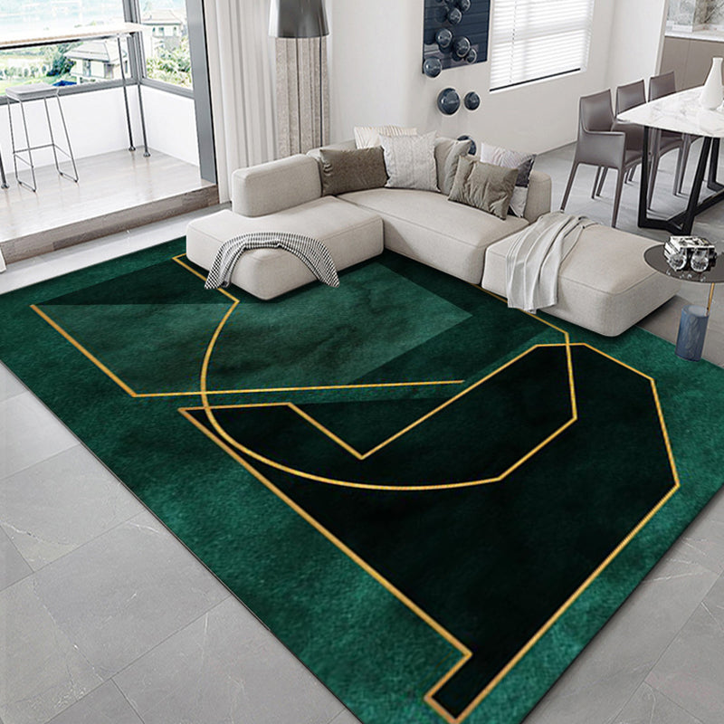 BowLift | Luxurious geometric print rug Multicolored synthetic rug with non-slip backing pet-friendly rug for the living room