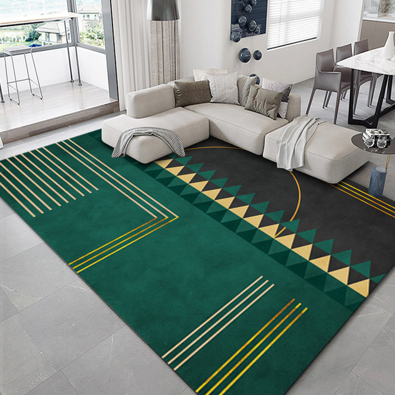 BowLift | Luxurious geometric print rug Multicolored synthetic rug with non-slip backing pet-friendly rug for the living room