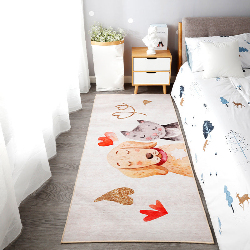 BowLift | Beautiful children's room carpet Multicolored animal print area rug polypropylene non-slip backing easy-care carpet