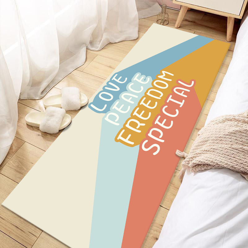 BowLift | Casual Love Rug Multicolor Animal Print Indoor Rug Synthetic Non-Slip Backing Washable Rug for Bedroom