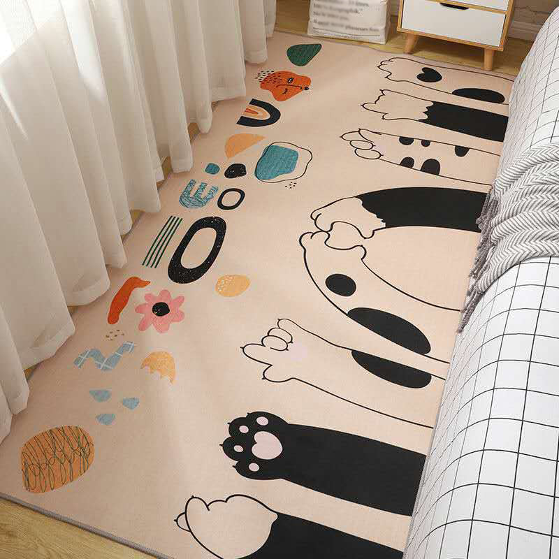 BowLift | Casual Love Rug Multicolor Animal Print Indoor Rug Synthetic Non-Slip Backing Washable Rug for Bedroom