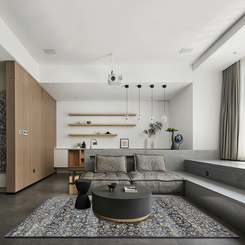 BowLift | Country Living Room Rug Multicolored Geometric Rug Polypropylene Non-Slip Back Machine Washable Rug