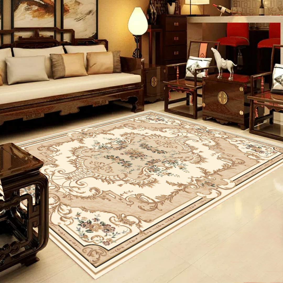 BowLift | Retro Multicolored Western Rug Synthetic Flower Design Area Rug Non-Slip Washable Rug for Living Room