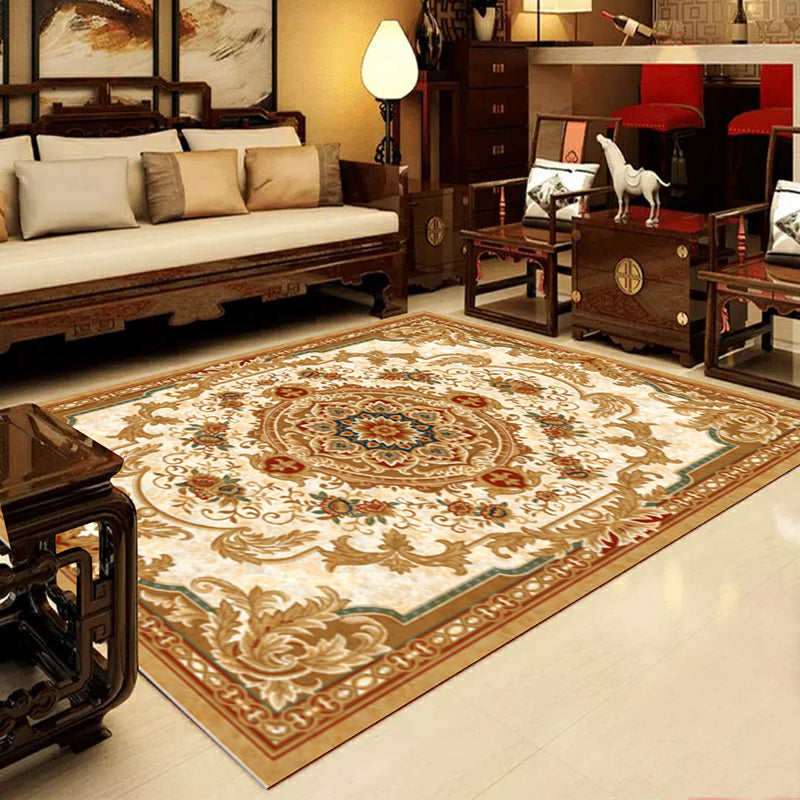 BowLift | Retro Multicolored Western Rug Synthetic Flower Design Area Rug Non-Slip Washable Rug for Living Room
