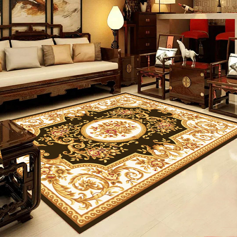 BowLift | Retro Multicolored Western Rug Synthetic Flower Design Area Rug Non-Slip Washable Rug for Living Room