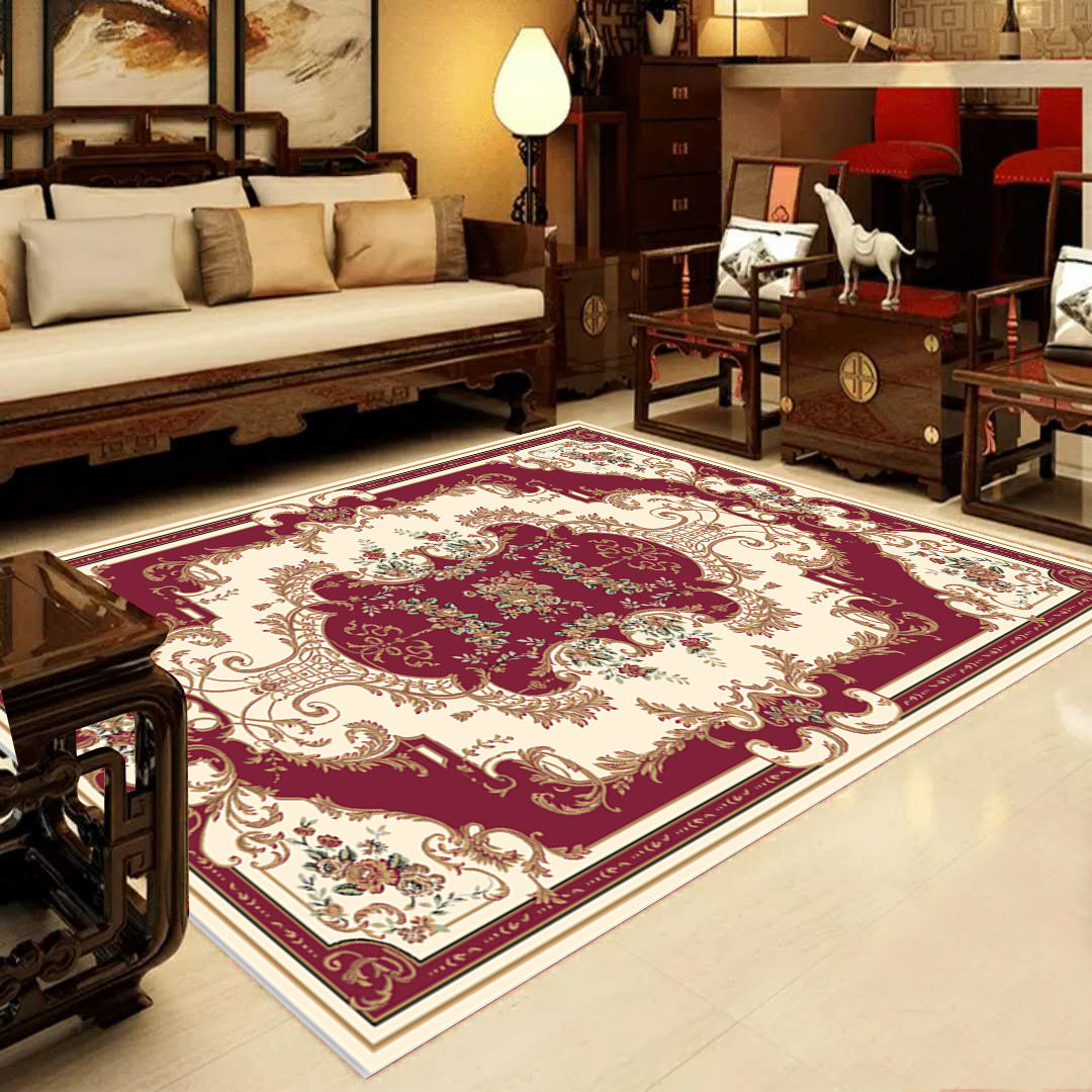 BowLift | Retro Multicolored Western Rug Synthetic Flower Design Area Rug Non-Slip Washable Rug for Living Room