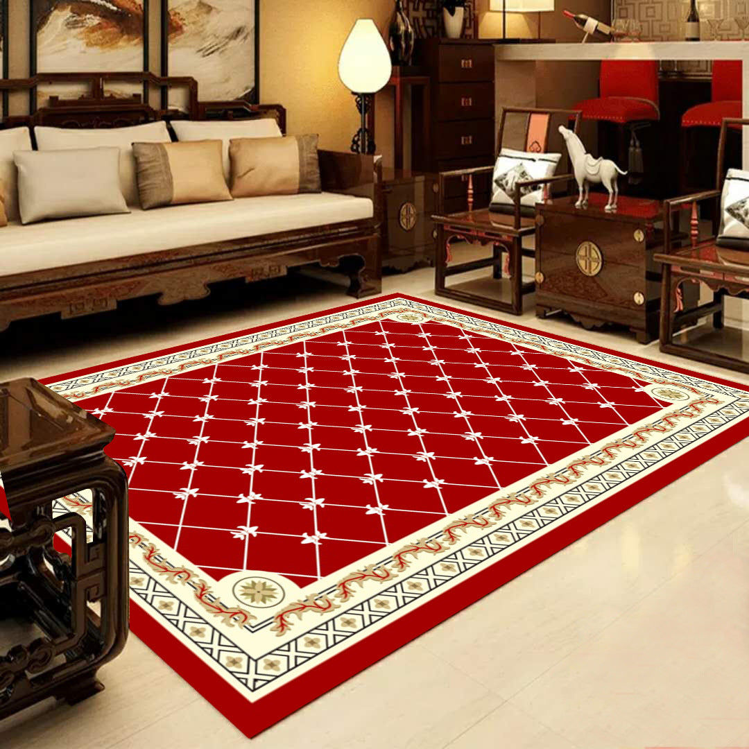 BowLift | Retro Multicolored Western Rug Synthetic Flower Design Area Rug Non-Slip Washable Rug for Living Room