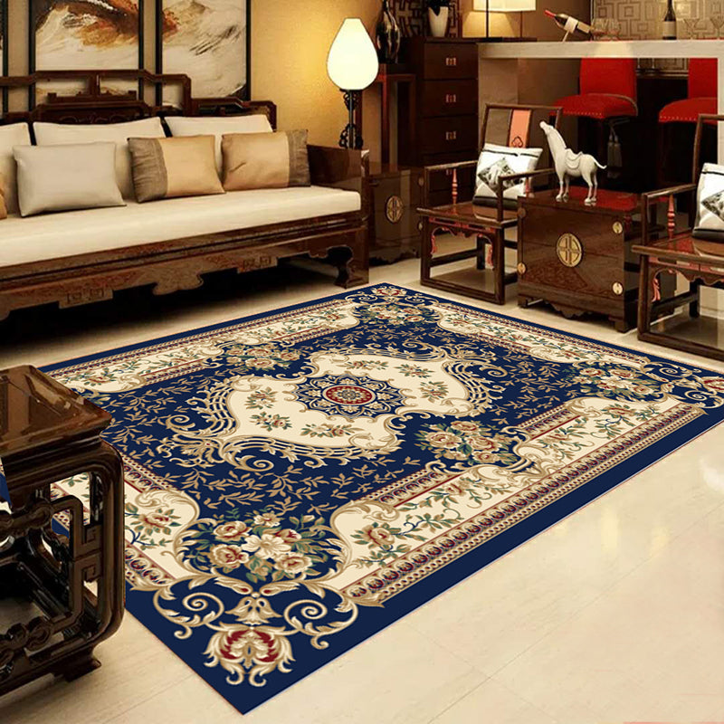 BowLift | Retro Multicolored Western Rug Synthetic Flower Design Area Rug Non-Slip Washable Rug for Living Room