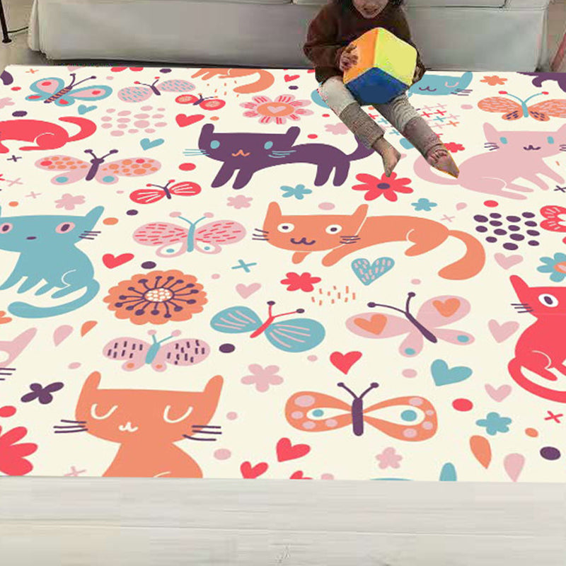 BowLift | Funny Children's Room Carpet Multicolored Cartoon Print Carpet Synthetic Non-Slip Back Easy Care Carpet