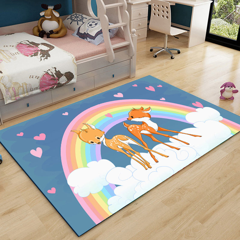 BowLift | Beautiful Children's Room Carpet Multicolor Cartoon Pattern Area Rug Non-Slip Back Easy Care Indoor Rug