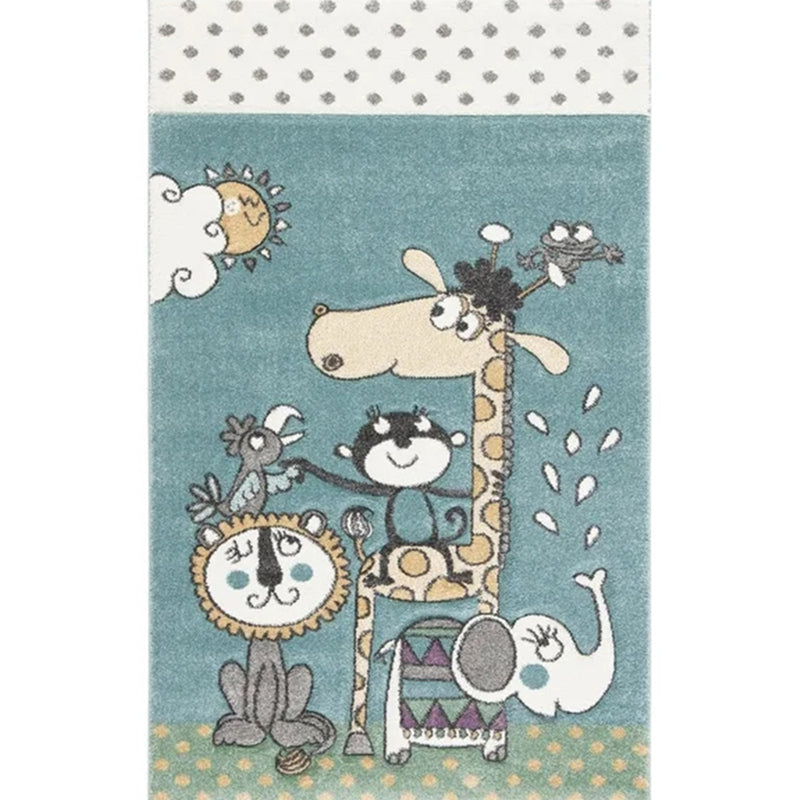 BowLift | Lovely Children's Room Carpet Multicolor Cartoon Printed Carpet Polyester Pet-Friendly Machine Washable Indoor Carpet