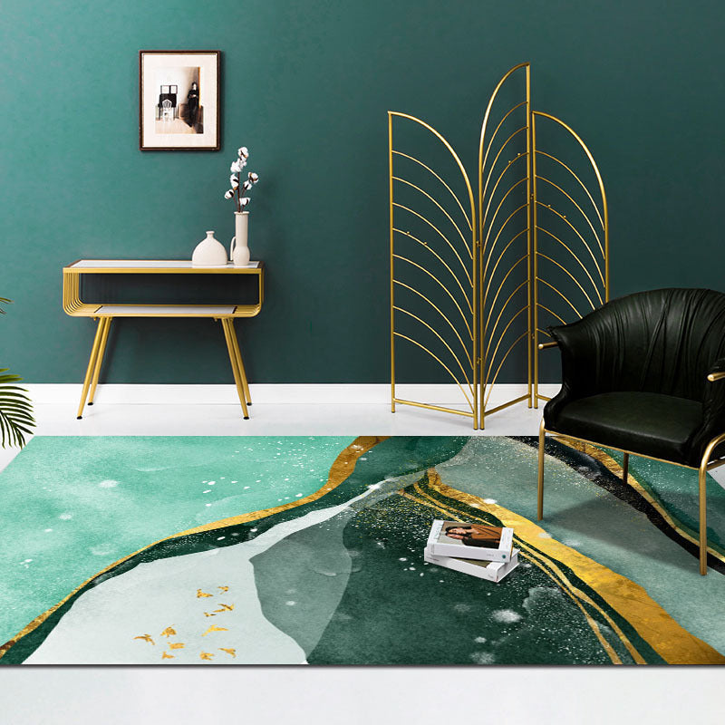 BowLift | Contemporary geometric printed carpet Multicolored polypropylene carpet Non-slip backing Machine washable carpet for the living room