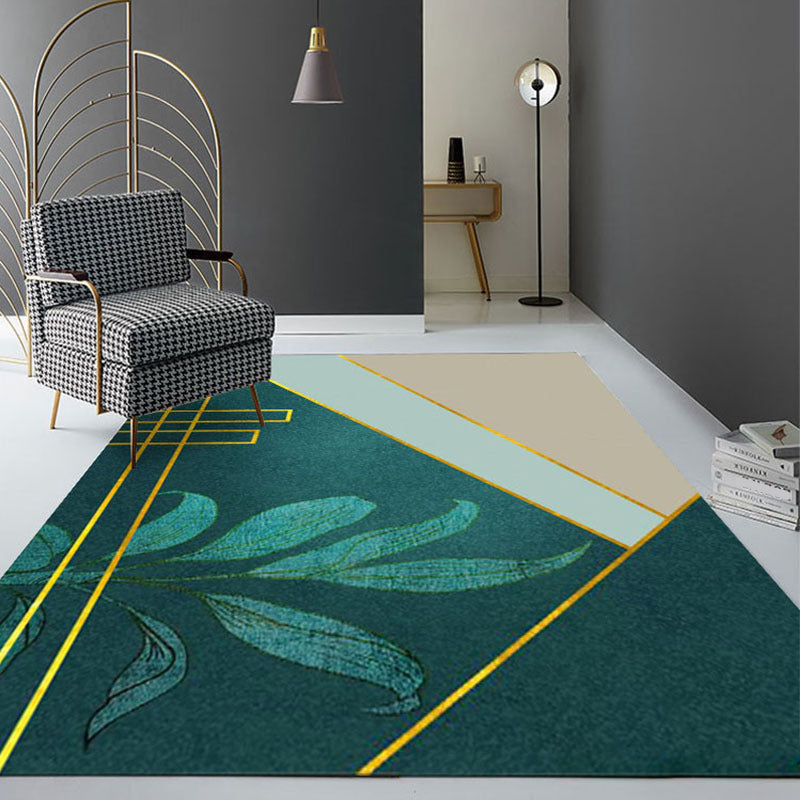 BowLift | Contemporary geometric printed carpet Multicolored polypropylene carpet Non-slip backing Machine washable carpet for the living room