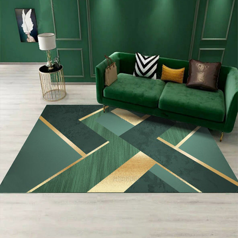 BowLift | Luxury Living Room Rug Multicolor Geometric Pattern Rug Polyester Non-Slip Machine Washable Rug