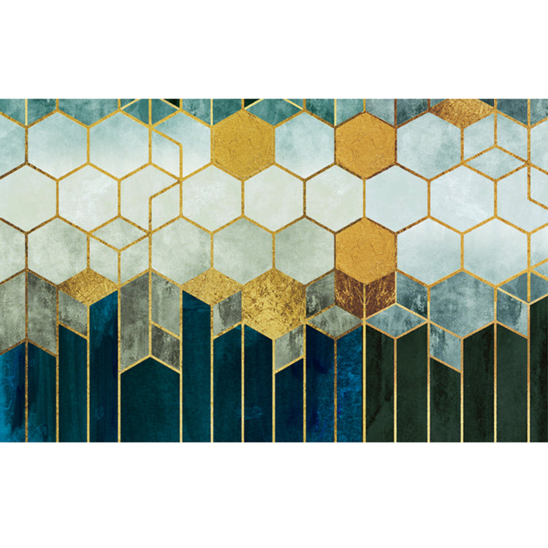 BowLift | Luxury Living Room Rug Multicolor Geometric Pattern Rug Polyester Non-Slip Machine Washable Rug