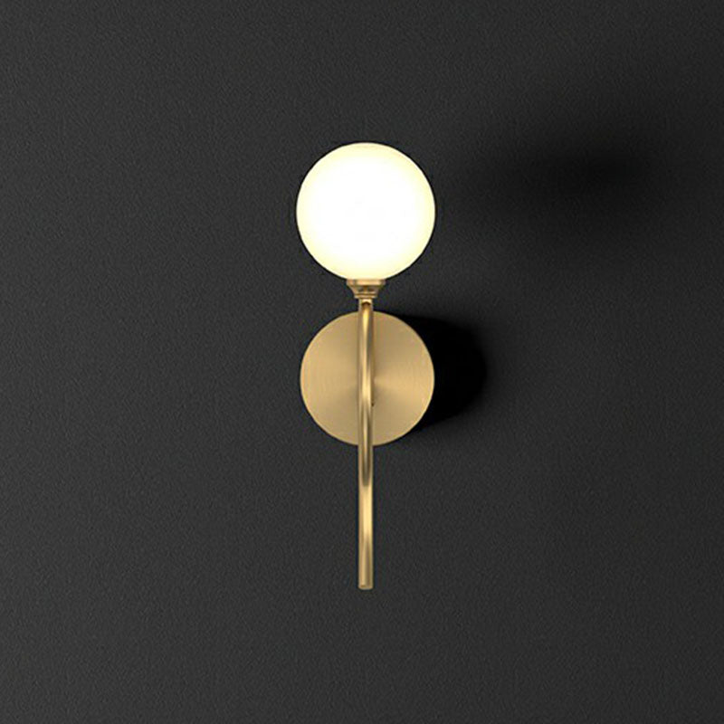 BowLift | Artistic Wall Lighting Fixture Gold Spherical Wall-Mounted Lamp with Frosted Glass Shade