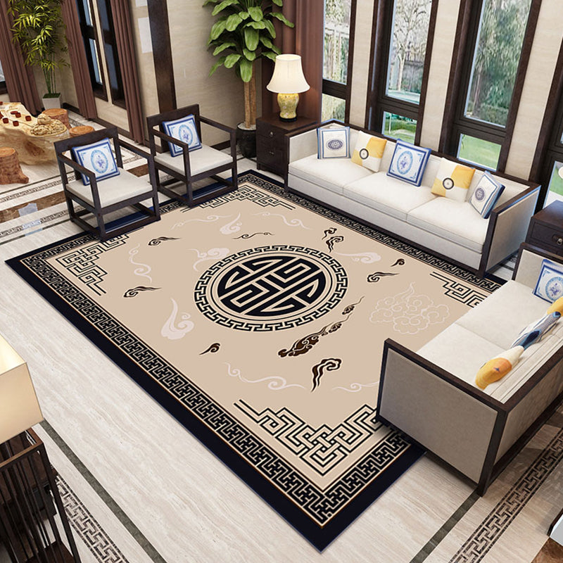 BowLift | Classic Zen Print Rug Multicolor Chinese Rug Polypropylene Non-Slip Backing Pet-Friendly Stain-Resistant Rug for Home