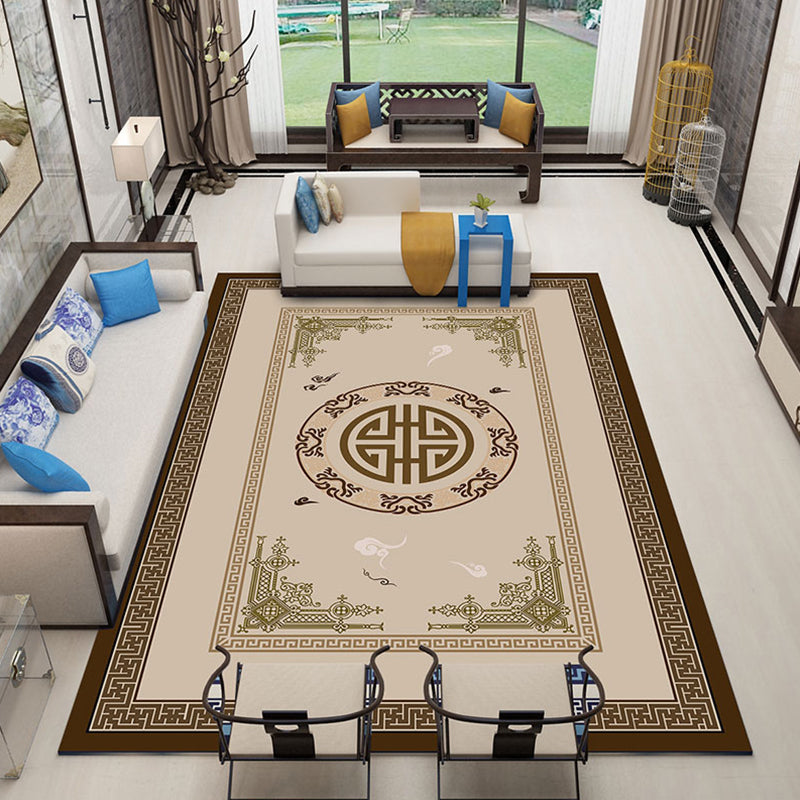 BowLift | Classic Zen Print Rug Multicolor Chinese Rug Polypropylene Non-Slip Backing Pet-Friendly Stain-Resistant Rug for Home