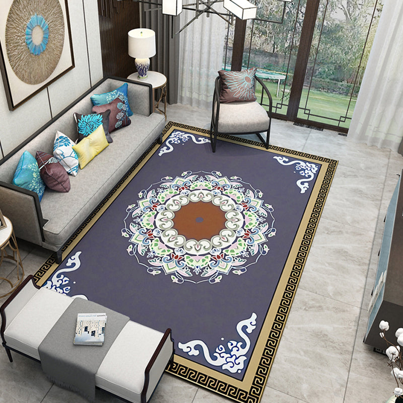 BowLift | Classic Zen Print Rug Multicolor Chinese Rug Polypropylene Non-Slip Backing Pet-Friendly Stain-Resistant Rug for Home
