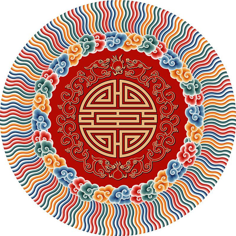 BowLift | Majestic Oriental Carpet Multi Colored Print Rug Pet-friendly Non-slip Background Rug for Study Room