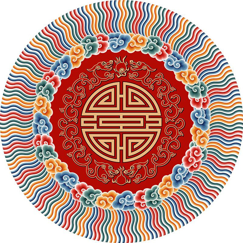BowLift | Majestic Oriental Carpet Multi Colored Print Rug Pet-friendly Non-slip Background Rug for Study Room