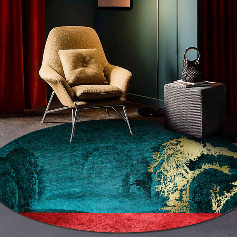 BowLift | Classy Multi Color Asia Carpet Polyester Botanics Rug Stain Resistant Non-slip Back Machine Washable Carpet for Living Room