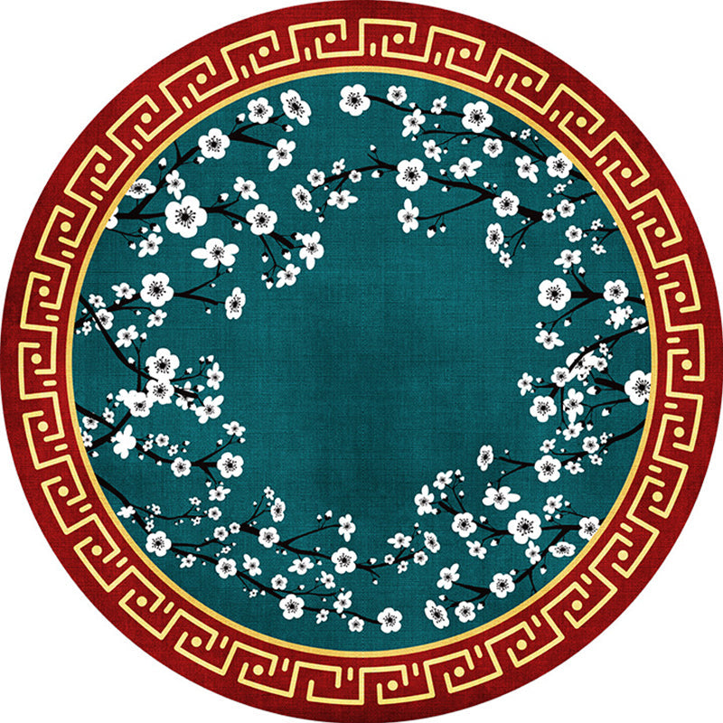 BowLift | Enchanting Multicolor Floral Print Carpet Polyester Asian Carpet Non-slip Pet-friendly Stain-resistant Carpet for Home