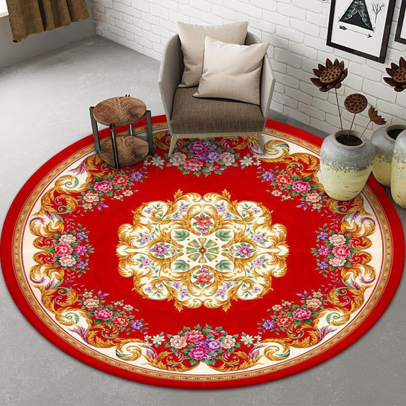 BowLift | Chinese Landscape Print Rug Multicolor Polypropylene Rug Anti-Skid Back Stain Resistant Pet Friendly Rug for the Living Room