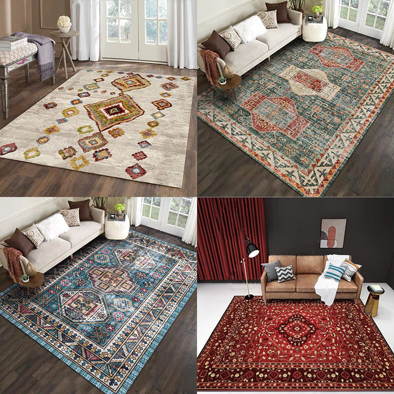 BowLift | Casual floral printed rug multicolored polypropylene indoor rug non-slip backing easy to care for rug for bedroom
