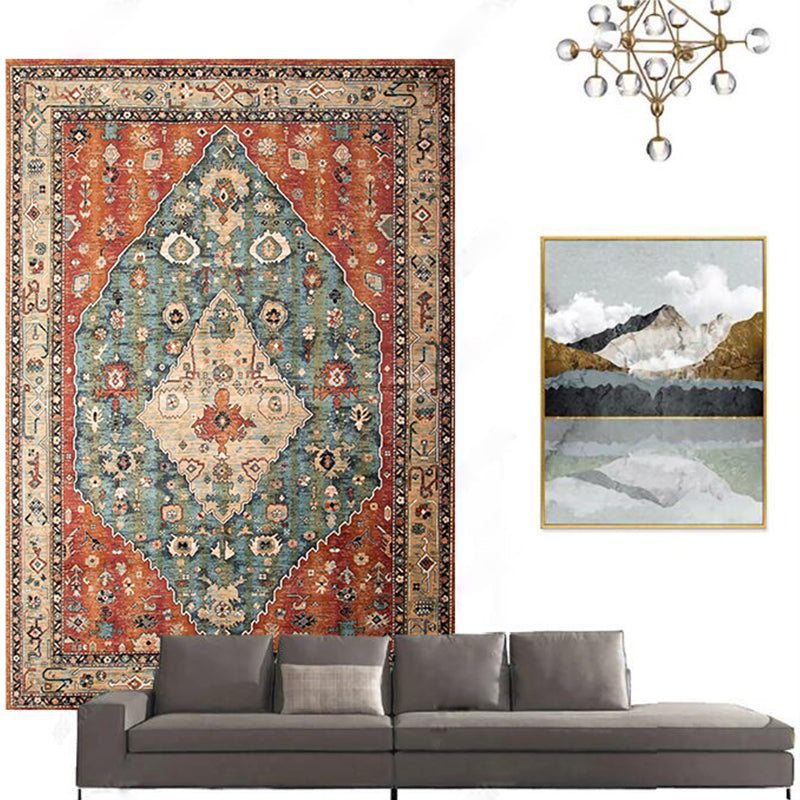 BowLift | Casual floral printed rug multicolored polypropylene indoor rug non-slip backing easy to care for rug for bedroom