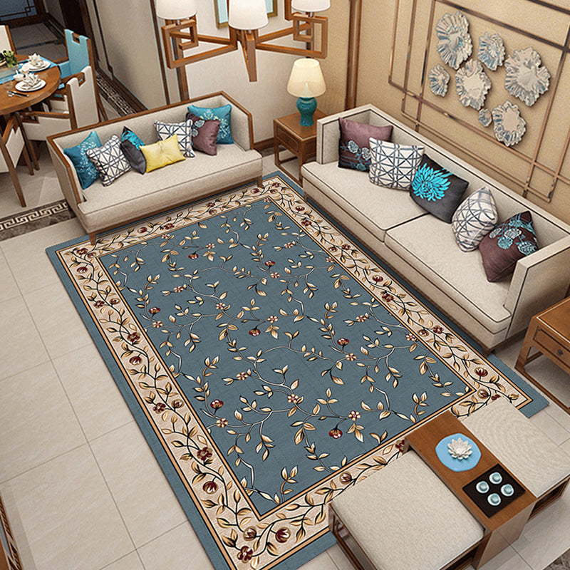 BowLift | Classic printed rug with floral pattern multicolored indoor rug non-slip backing pet-friendly rug