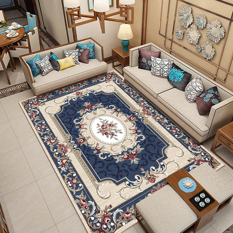 BowLift | Classic printed rug with floral pattern multicolored indoor rug non-slip backing pet-friendly rug