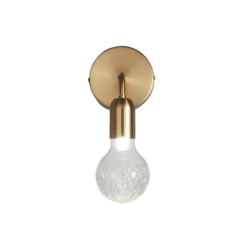BowLift | Industrial Style Bulb-Shaped Wall Lamp Single Pane Glass Wall Lamp Fixture in Brass